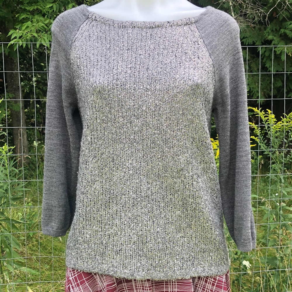 3/4 Sleeve Grey Sweater